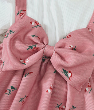 Zomerjurk met Hoofdband voor Baby Meisjes - Bloemig Design met Grote Strik