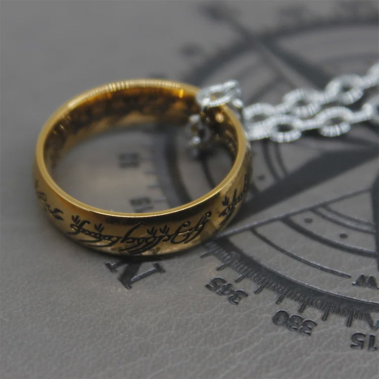 Lord of the Rings Ring van Macht - Roestvrij Staal Verlovingsring voor Mannen & Vrouwen