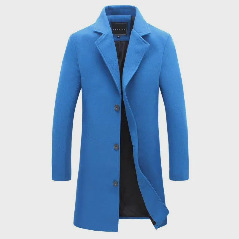 Herentrenchcoat Wolmix - Stijlvolle Lange Winterjas voor Heren