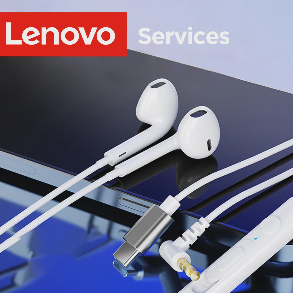 Lenovo 9D Stereo Bedrade Oordopjes met Microfoon - Hifi Geluid & Ruisonderdrukking