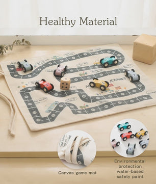 Montessori Verkeersspeelmat met Houten Auto's - Educatief Spel voor Kinderen