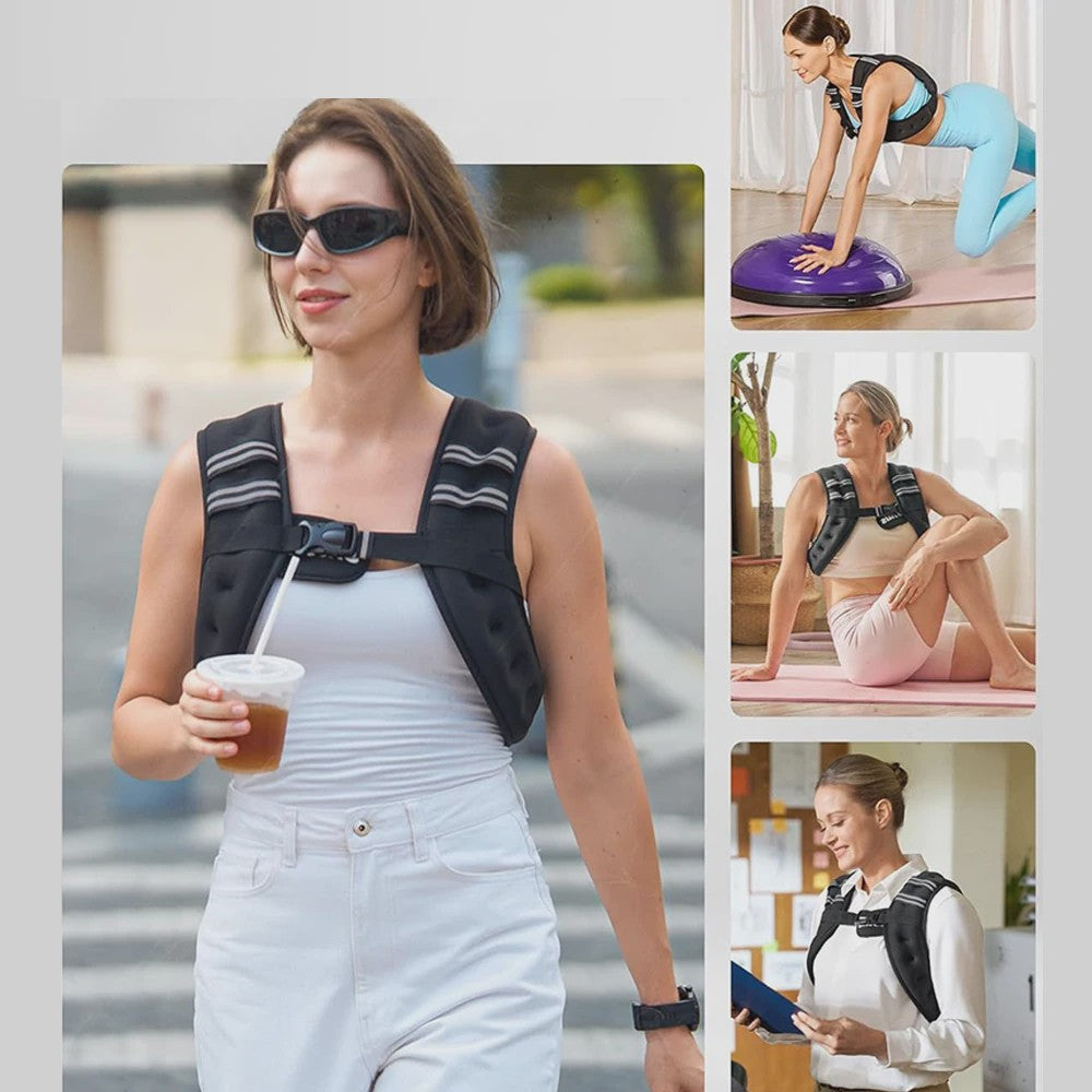 Verstelbaar Fitness Vest met Gewicht (5.4 kg) en Reflecterende Strepen - Ideaal voor Training, Yoga & Joggen