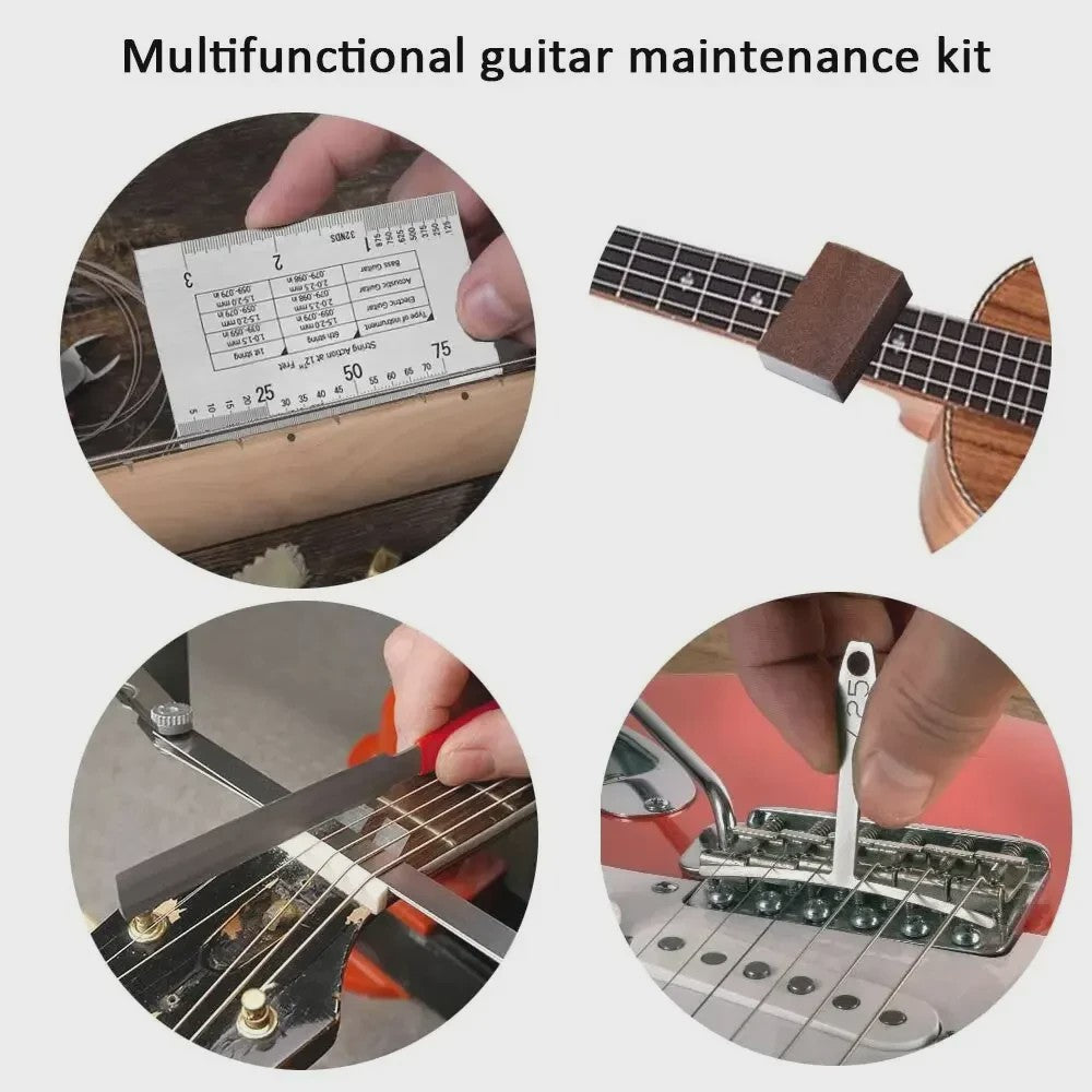 Complete Gitaar Onderhoudskit - 25, 45 of 72 Delig - Inclusief Opbergtas