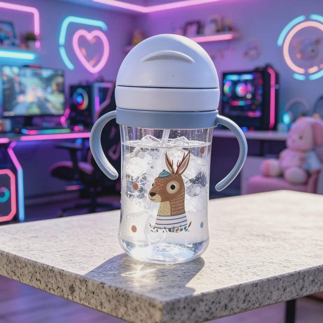 Schattige Anti-Kwelp Tuitbeker met Handvat - 350ml - Leuke Dierenprints