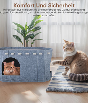 Dubbele Katten Tunnel met Uitneembare Wasbare Filtdelen - Comfort & Krabbescherming
