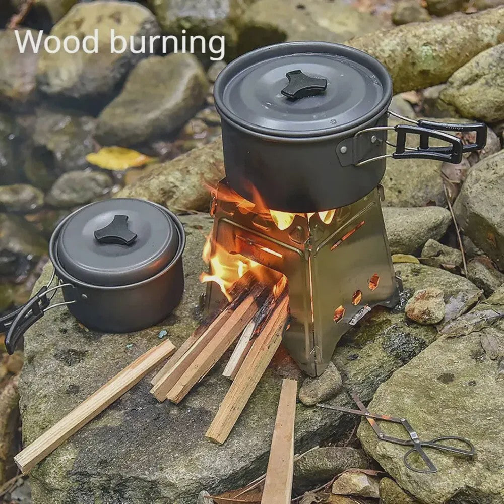 Draagbare Camping Houtkachel - Lichtgewicht RVS Vouwbaar Outdoor Fornuis