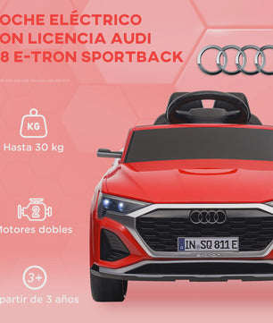 Elektrische Kinderauto Audi Q8 E-tron Sportback - Licentie, Afstandsbediening, Licht & Geluid - Grijs