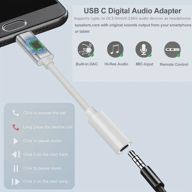 Universele USB-C naar 3.5mm Jack Audio Adapter Kabel voor Smartphones