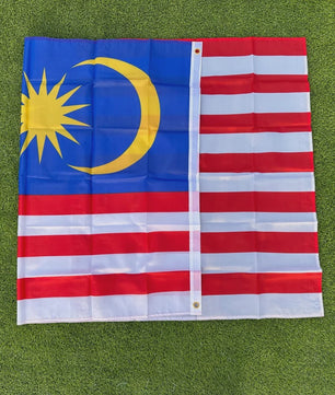 Maleisische Vlag 150x90cm - Polyester, Dubbel Gestikt
