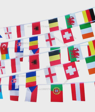 Vlaggenlijn Europa 2026 - Diverse Nationale Vlaggen voor Feestelijke Decoratie