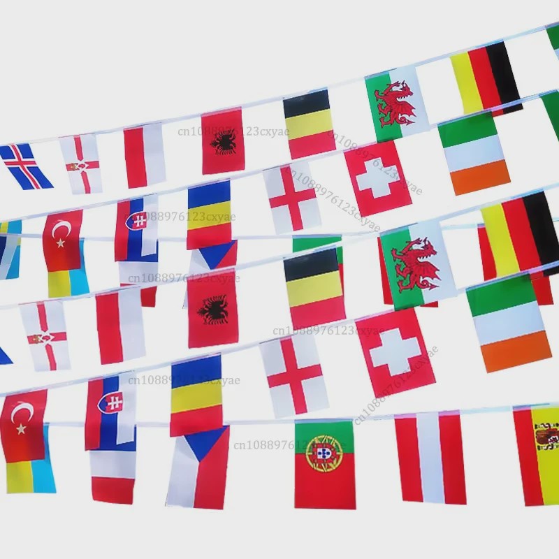 Vlaggenlijn Europa 2026 - Diverse Nationale Vlaggen voor Feestelijke Decoratie