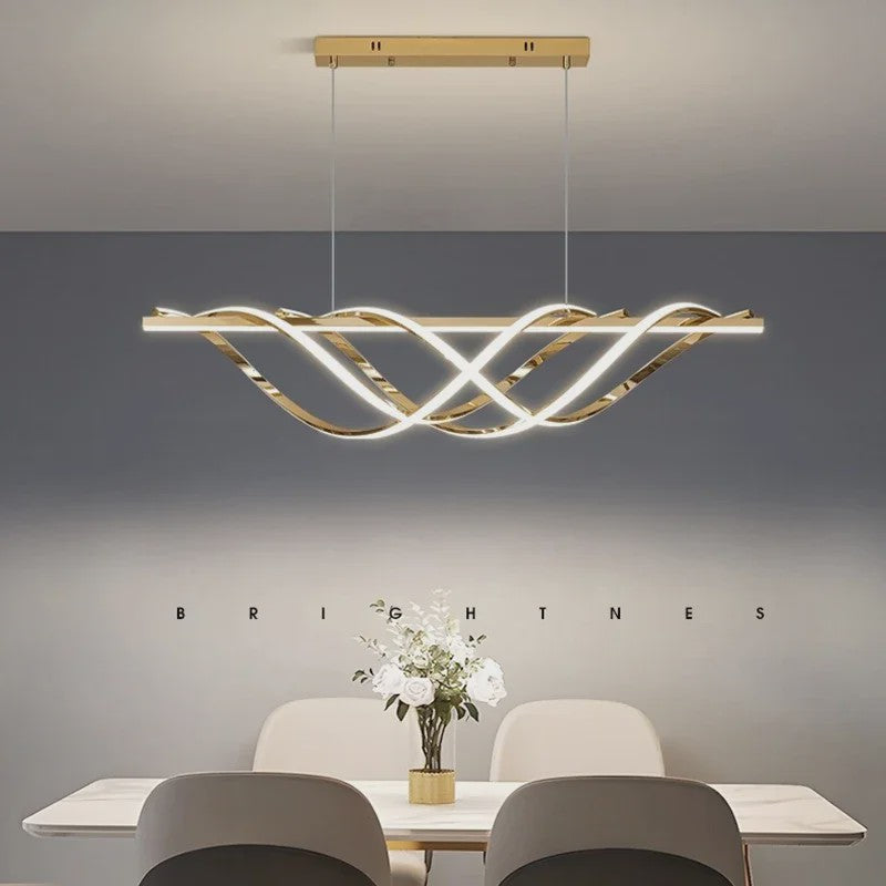 Moderne LED Hanglamp Golvend Design - Sfeervolle Verlichting voor Woonkamer & Eetkamer