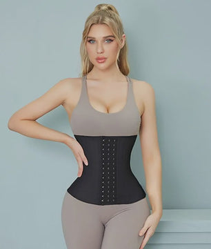 Latex Waist Trainer Corset met 25 Stalen Baleinen en Haak-oogsluiting