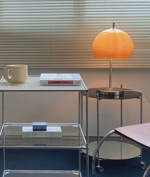 Retro Vloerlamp Mushroom Glas Gradient Oranje - Bauhaus Sfeerlamp voor Woonkamer & Slaapkamer