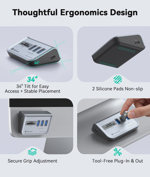 Yottamaster USB 3.2 Gen2 Docking Station Hub met 5Gbps, Multi-Poort SD Kaartlezer & Type-C