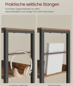 VASAGLE Hoge Boekenkast met 6 Planken - Stijlvolle Opbergkast met Metalen Frame