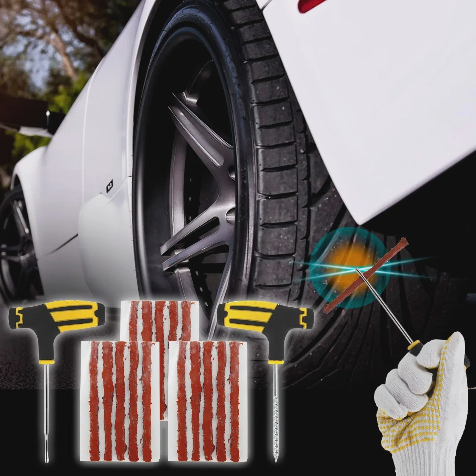 Universele Bandenreparatieset Motor & Auto - Incl. EVA Opbergkoffer