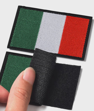 Set van 4 Italiaanse Vlag Patches met Klittenband - Borduurwerk Italia Schild