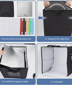 30cm Fotostudio Lightbox met 120 LED's en 6 Achtergronden - Verstelbare Helderheid