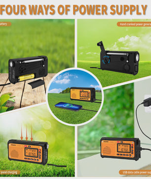 Noodweer Radio XHDATA D-608WB - Crank, NOAA Alert, Bluetooth & Powerbank