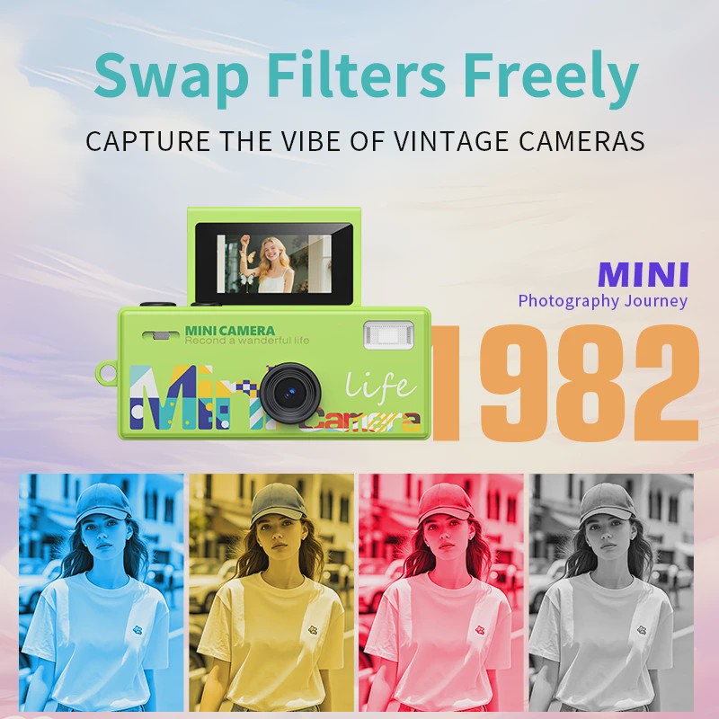 Retro Mini Digitale Camera met Sleutelhanger & Flip Screen - 720P Video Recorder