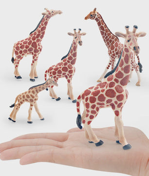 Realistische Wilde Dieren Figuren Set: Okapi, Giraf, Gnu & Zebra - Educatief Speelgoed voor Kinderen