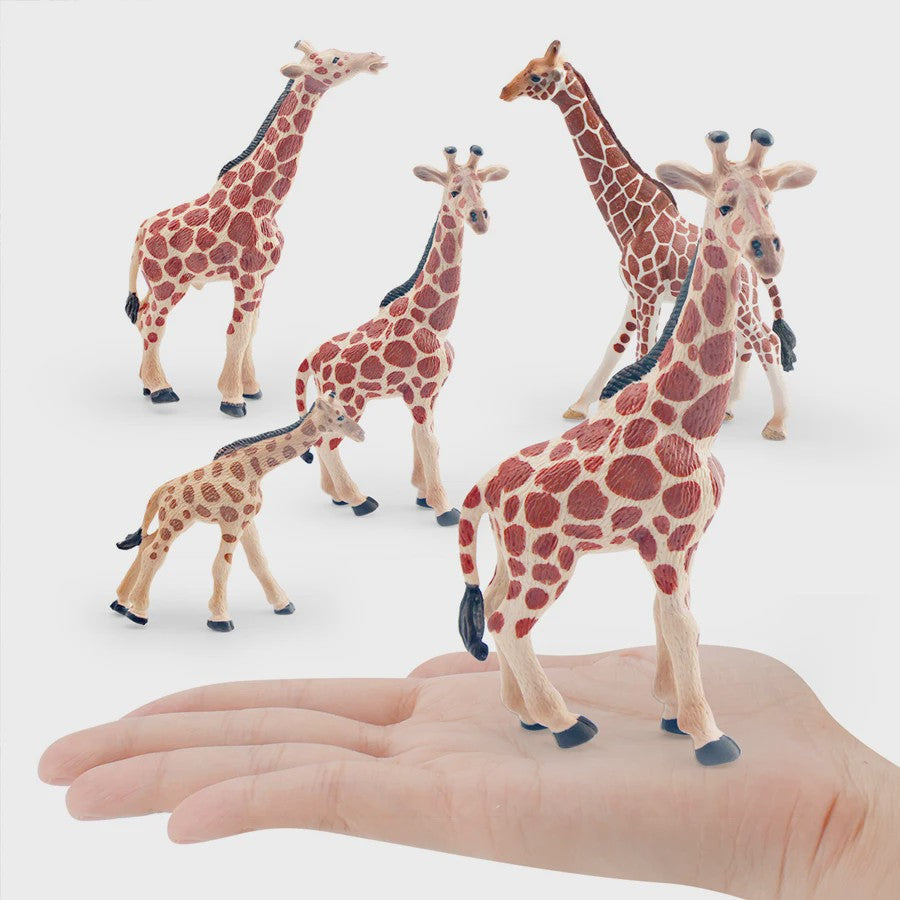 Realistische Wilde Dieren Figuren Set: Okapi, Giraf, Gnu & Zebra - Educatief Speelgoed voor Kinderen