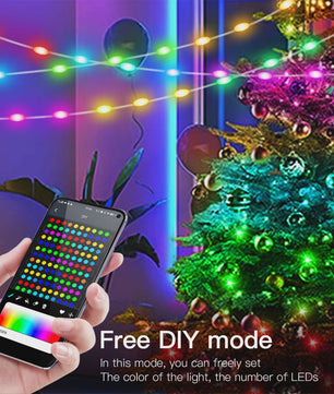 20M RGBIC LED Snoer Verlichting met Bluetooth & Muziekfunctie - Droomkleuren, App Bediening