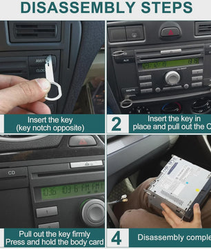 4x Auto Radio Verwijderingssleutels - Stereo Ontgrendelingsgereedschap voor VW, Audi, BMW, Mercedes