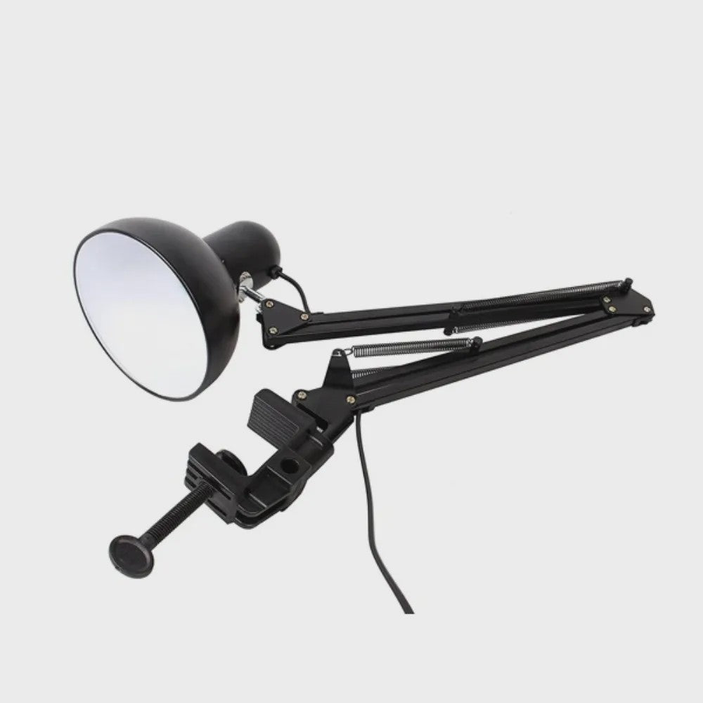 Verstelbare Zwanenhals Bureaulamp met Klem - Flexibele Studielamp voor E27/E26