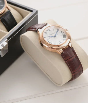 Luxe PU Leder Horlogedoos met Glazen Deksel - 6 Vakken