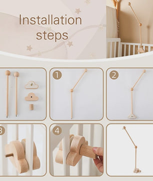 Houten Baby Bedmobiel Armatuur - Veilige & Stijlvolle Ophanging voor Speelgoed