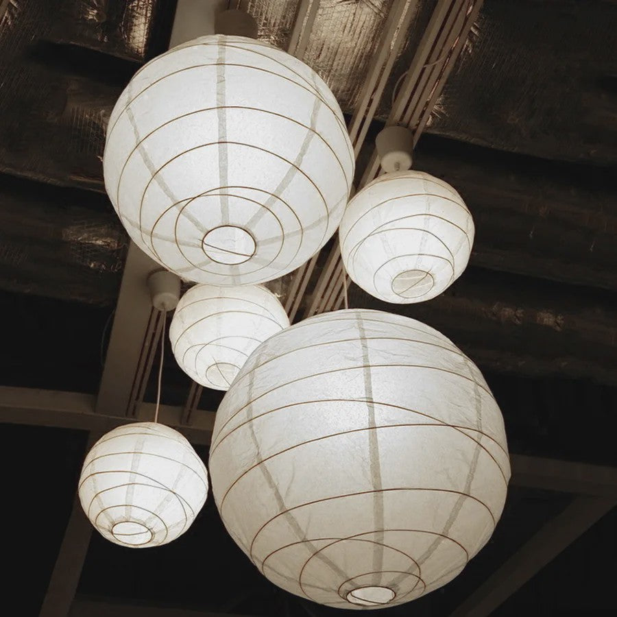 10x Warm Witte LED Lampionnen (6-16 inch) - Chinese Papieren Bol Decoratie voor Feest & Bruiloft