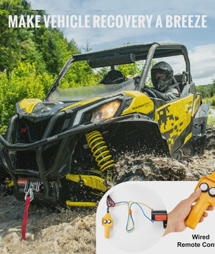 Elektrische Lier 2000lbs voor ATV/UTV - Staalkabel & Afstandsbediening voor Off-Road Voertuigen