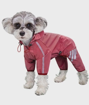 Waterdichte Hond Regenjas met Reflecterende Strepen - Jumpsuit voor Kleine & Middelgrote Honden