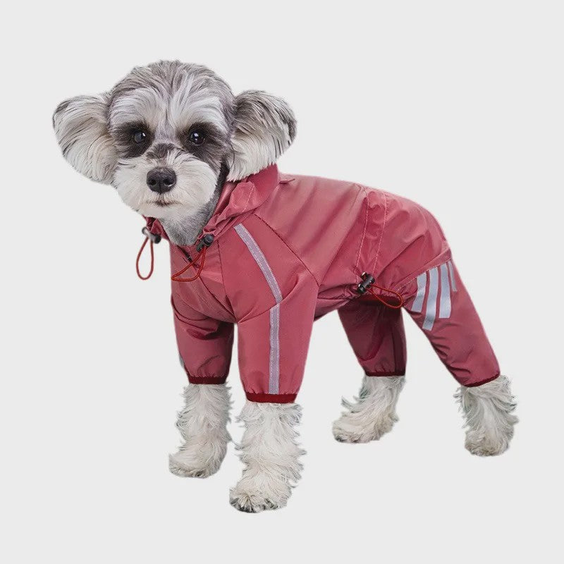 Waterdichte Hond Regenjas met Reflecterende Strepen - Jumpsuit voor Kleine & Middelgrote Honden