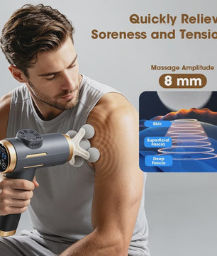 Elektrische Fascia Gun: 24W, 99 standen, 11 opzetstukken voor diepe spierontspanning