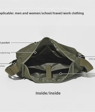 Grote Casual Messenger Bag - Waterafstotende Nylon Schoudertas met Laptopvak en Veel Vakken