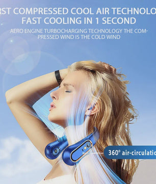 Draagbare Nekventilator met LED Display - 5 Snelheden & Bladloos Ontwerp