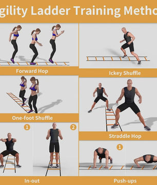 Agility Ladder & Voetbal Trainingscones Set voor Snelheid, Wendbaarheid en Voetbaltraining