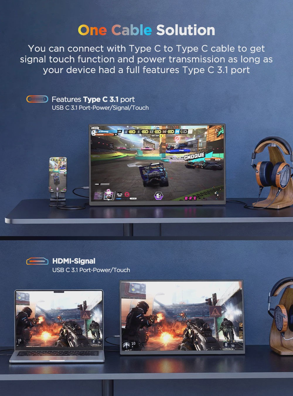 UPERFECT 15.7" 4K Draagbare Touchscreen Monitor - IPS, HDR, USB-C 3.1, HDMI - Ideaal voor Laptop, Console & Telefoon