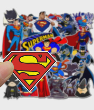 45-delige set Superheld Stickers: Batman & Superman voor Kinderen