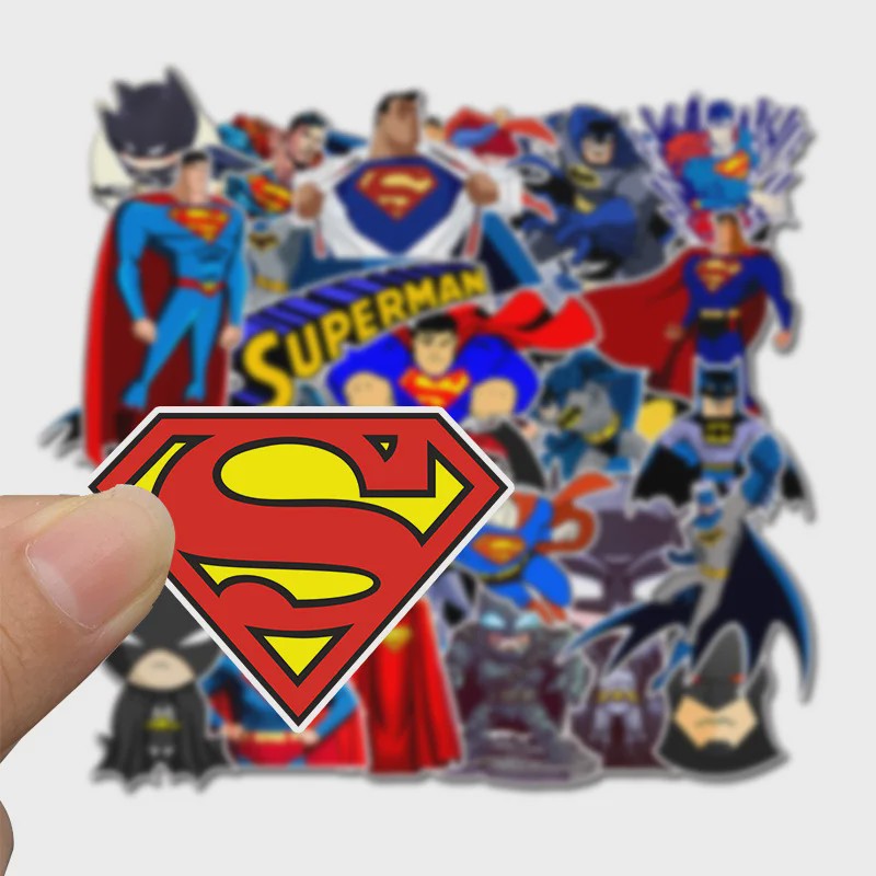 45-delige set Superheld Stickers: Batman & Superman voor Kinderen