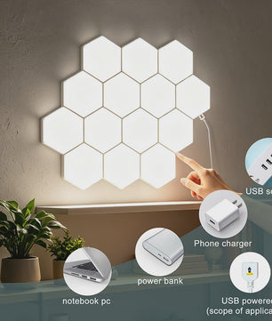 Modulaire Hexagon LED Wandlampen - Touch Control, Dimbare Sfeerverlichting