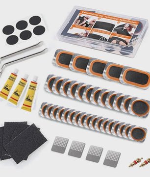 Fietsband Reparatiekit met Vulkaniseerlijm & Plakkers - Bandenplakset voor Mountainbike/Racefiets