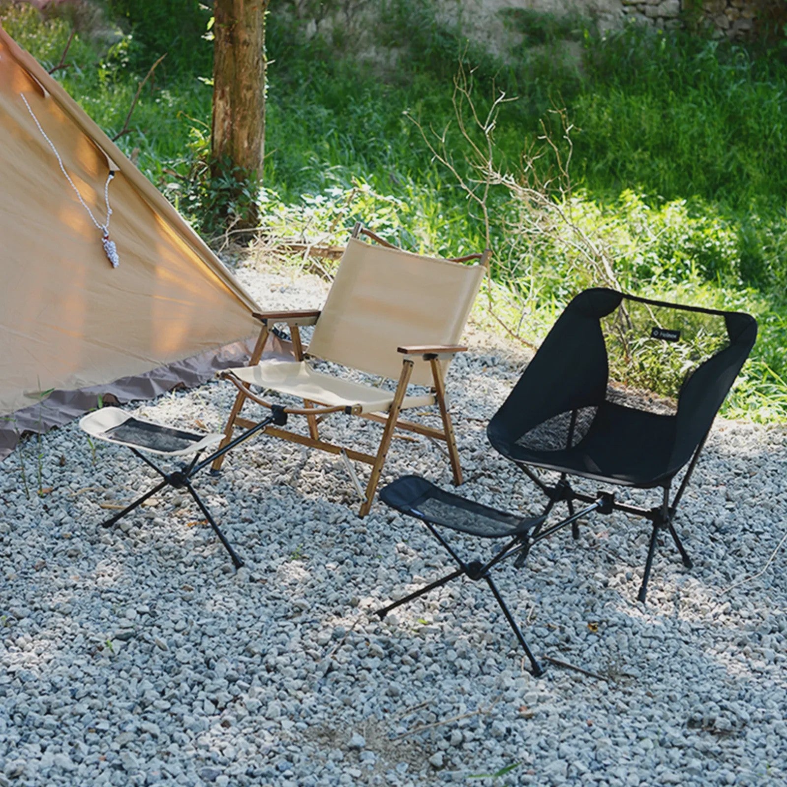 Draagbare Camping Voetensteun Kruk - Opvouwbaar & Verstelbaar voor Buitenstoelen