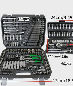 150-delige Multifunctionele Autoreparatie Gereedschapskist - Complete Mechanische Toolkit