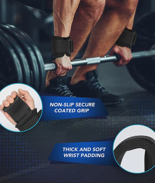 Fitness Grip Hooks met Polsbanden - Verbeter je Kracht en Grip bij Gewichtheffen