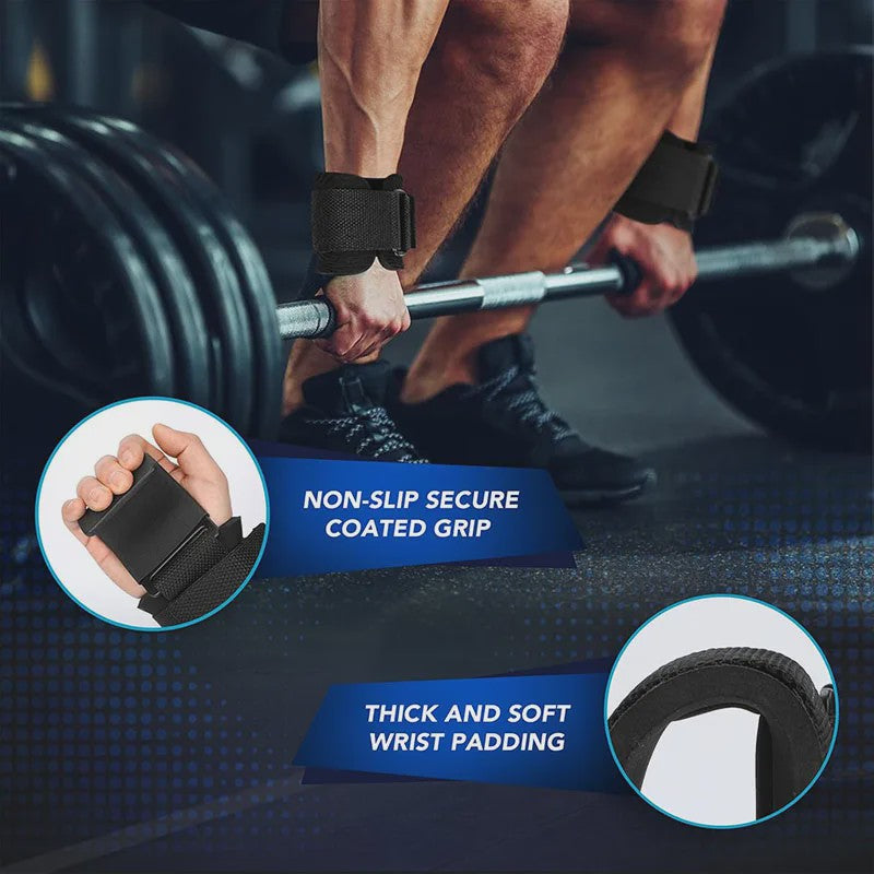 Fitness Grip Hooks met Polsbanden - Verbeter je Kracht en Grip bij Gewichtheffen