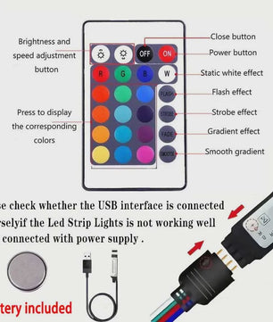 5M RGB LED Strip met USB & Afstandsbediening - Sfeervolle Verlichting voor TV, Gamekamer & Feestjes